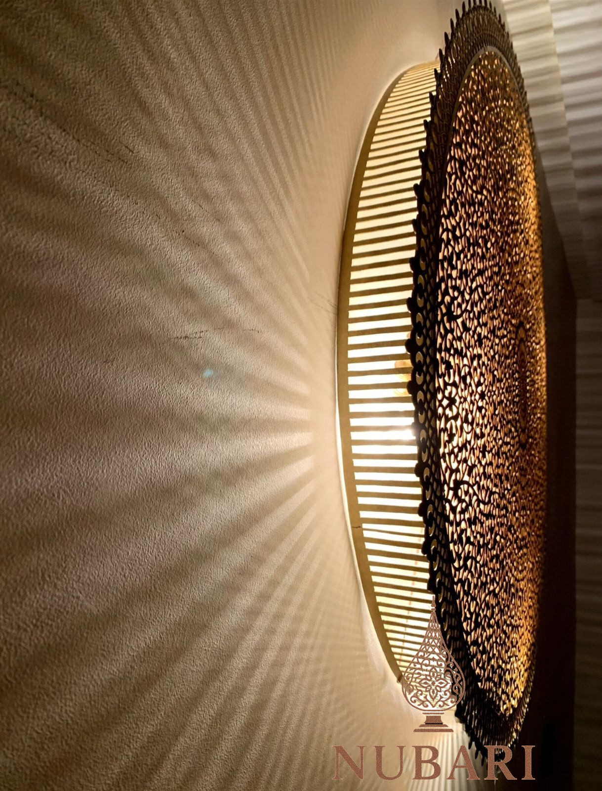 Handmade Moroccan Flush Mount Brass Light – Ceiling Fixture with Oriental Shadow Patterns