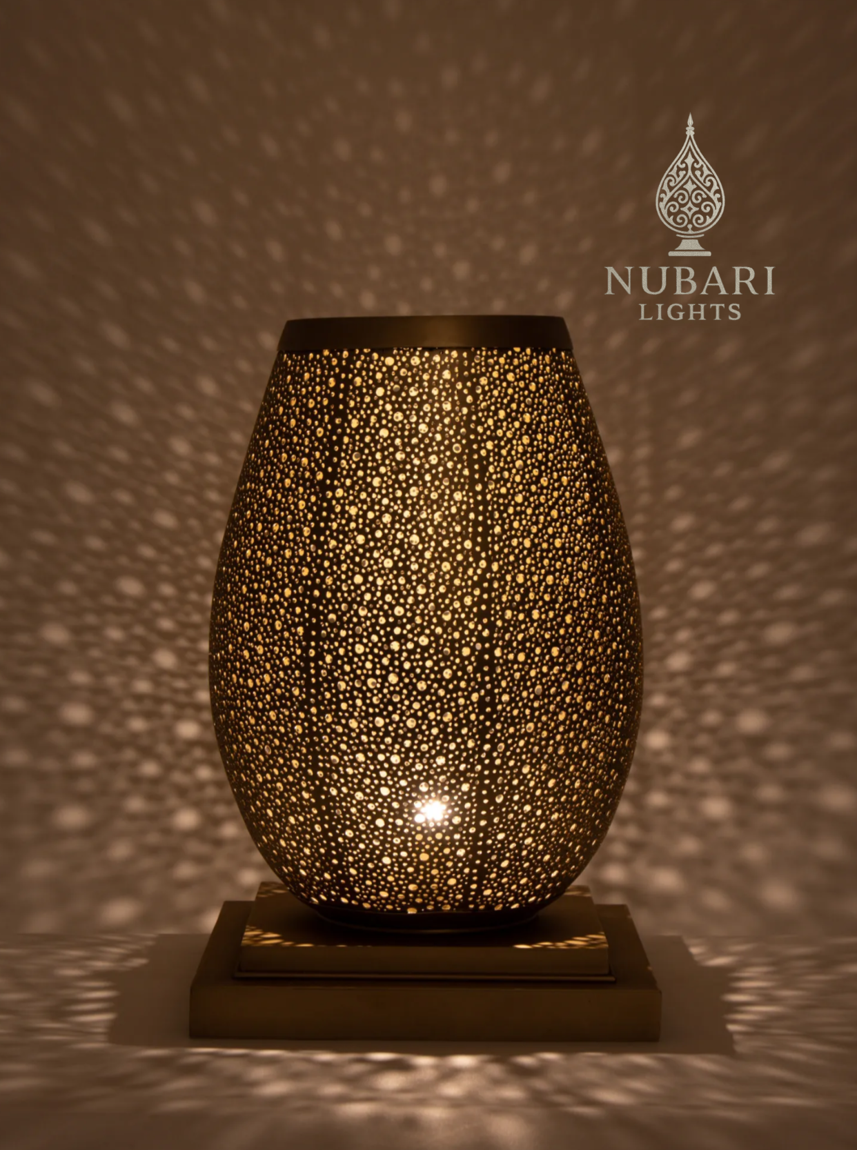 Moroccan Brass Egg Table Lamp – Handmade by Nubarilights
