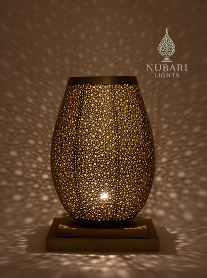 Moroccan Brass Egg Table Lamp – Handmade by Nubarilights