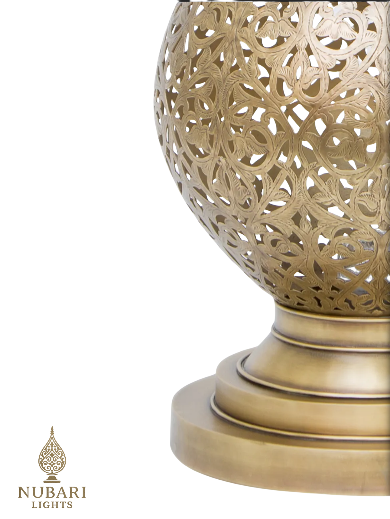 Handmade Moroccan Flame Brass Table Lamp – Pierced Antique Design