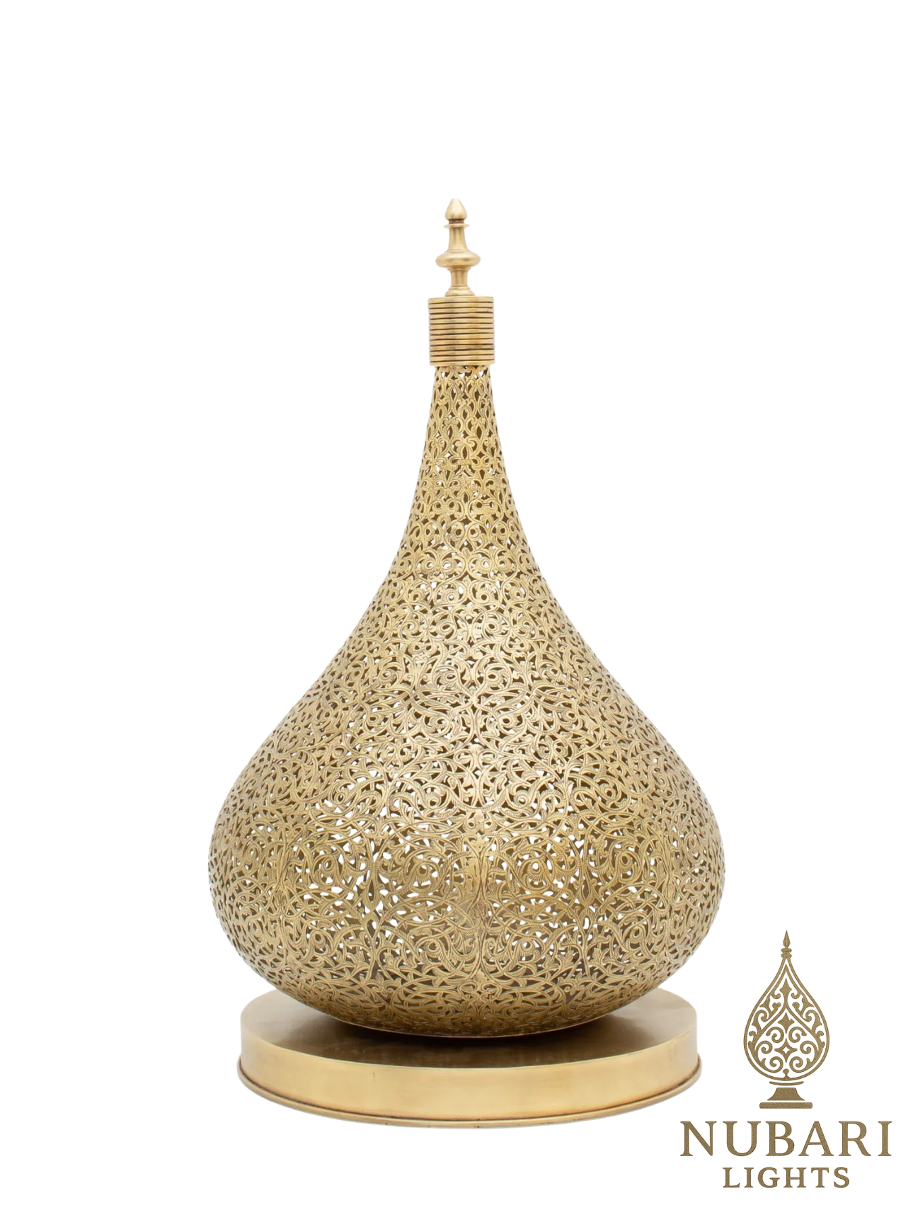 Handmade Moroccan Brass Bottle-Shaped Table Lamp – Engraved Oriental Design