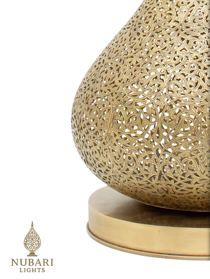 Handmade Moroccan Brass Bottle-Shaped Table Lamp – Engraved Oriental Design