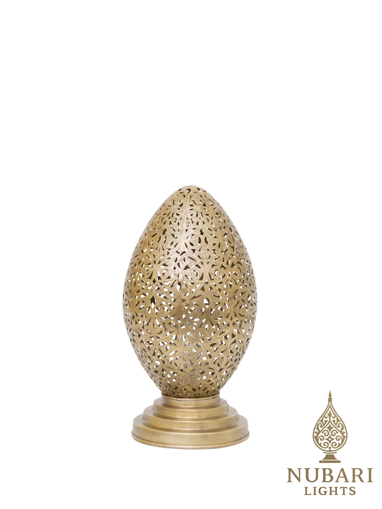 Handmade Moroccan Egg Table Lamp – Brass Pierced Design
