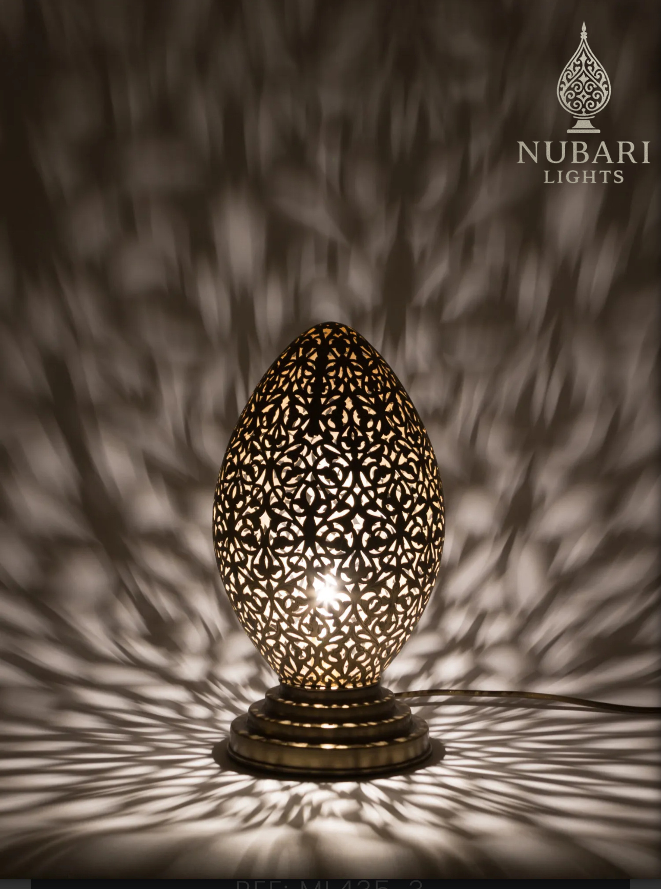 Handmade Moroccan Egg Table Lamp – Brass Pierced Design