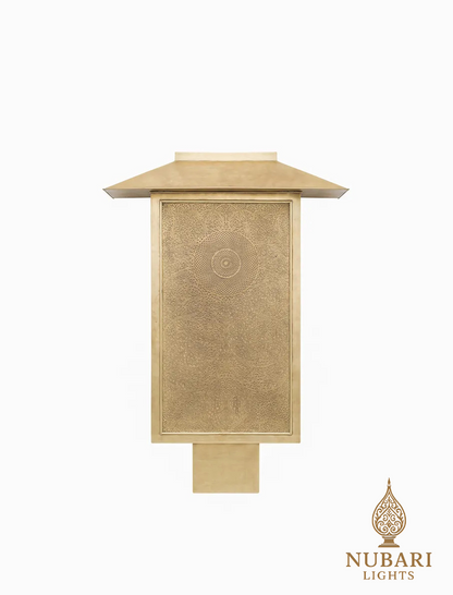 Handmade Moroccan Brass Wall Light – Rectangular Pierced Lantern – Modern Moorish Sconce