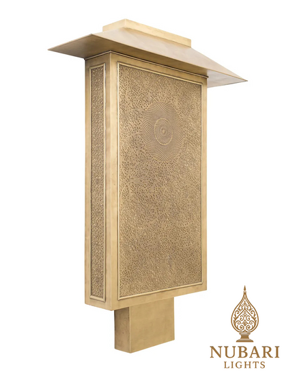 Handmade Moroccan Brass Wall Light – Rectangular Pierced Lantern – Modern Moorish Sconce