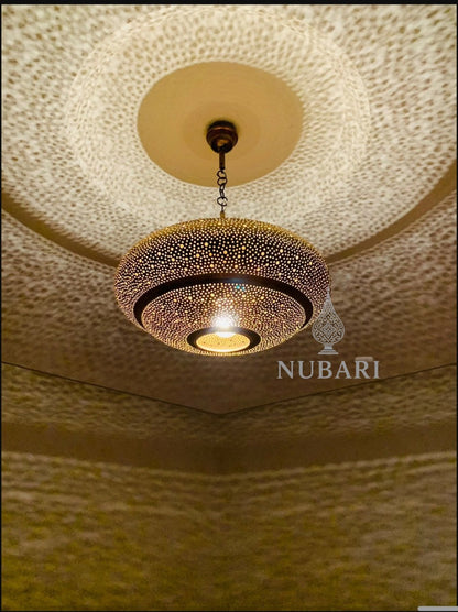 Moroccan Brass Dome Pendant Light – Handmade by Nubarilights
