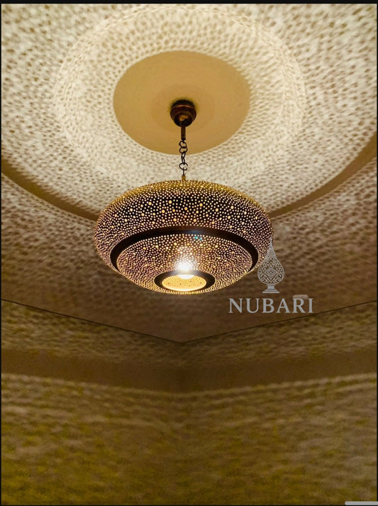 Moroccan Brass Dome Pendant Light – Handmade by Nubarilights