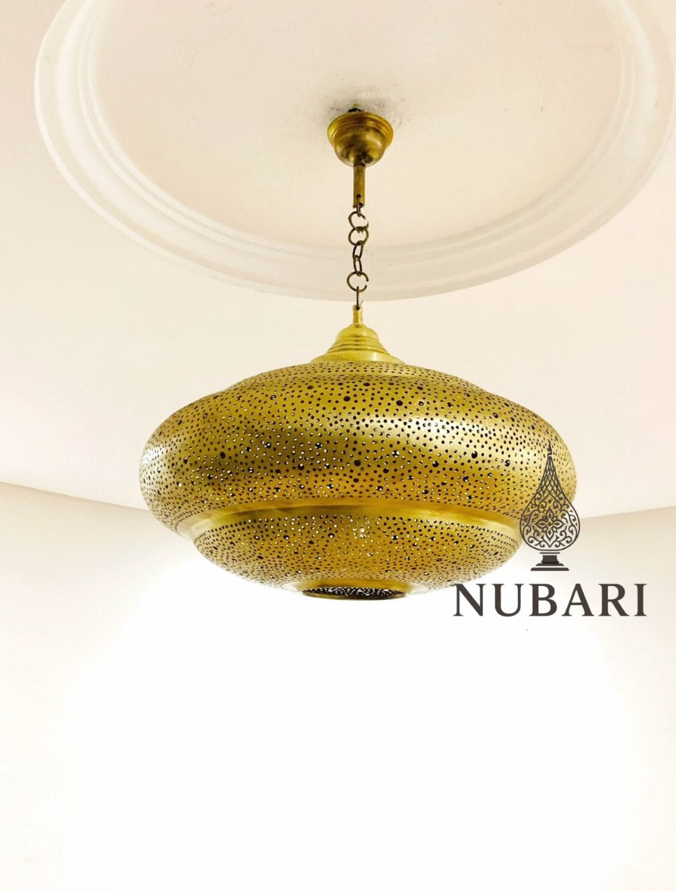 Moroccan Brass Dome Pendant Light – Handmade by Nubarilights