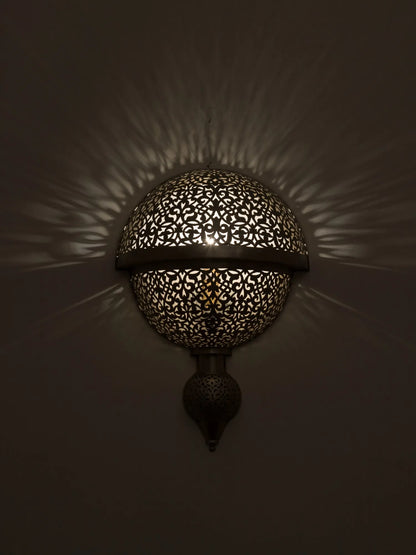 Applique murale marocaine en laiton faite main | Finition antique