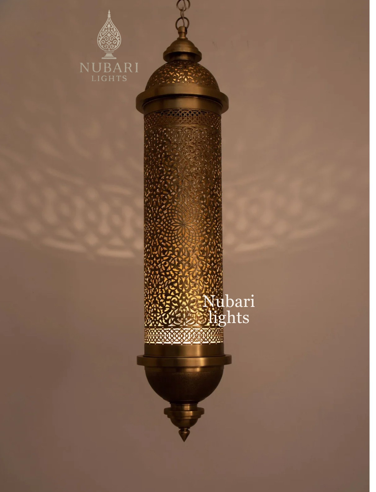 Moroccan Brass Cylinder Pendant Light – Handmade Lighting by Nubarilights