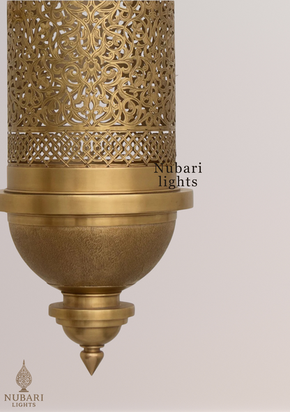 Moroccan Brass Cylinder Pendant Light – Handmade Lighting by Nubarilights