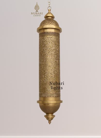 Moroccan Brass Cylinder Pendant Light – Handmade Lighting by Nubarilights