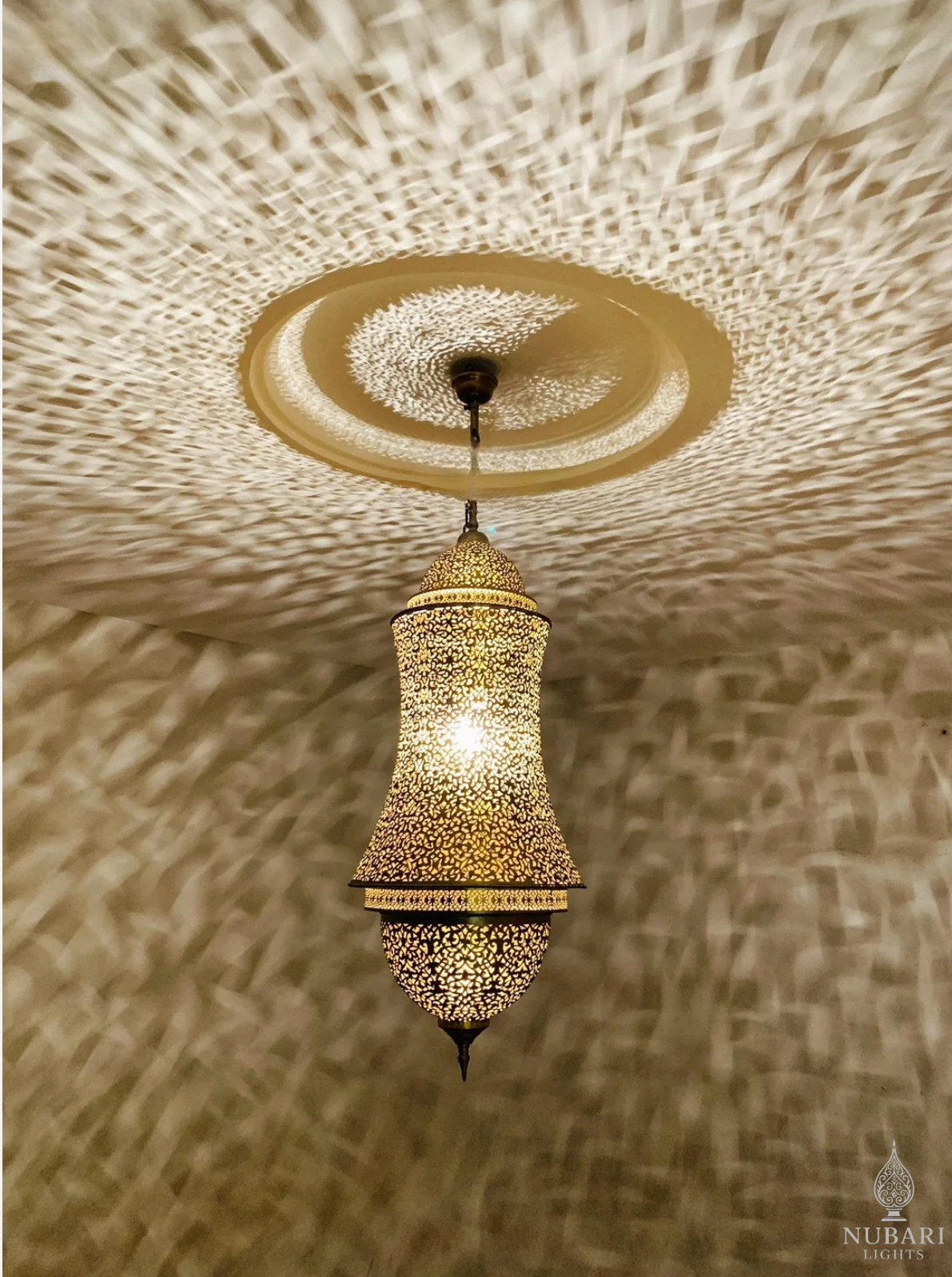 Handmade Moroccan Brass Ceiling Lamp – Oriental Pendant Light