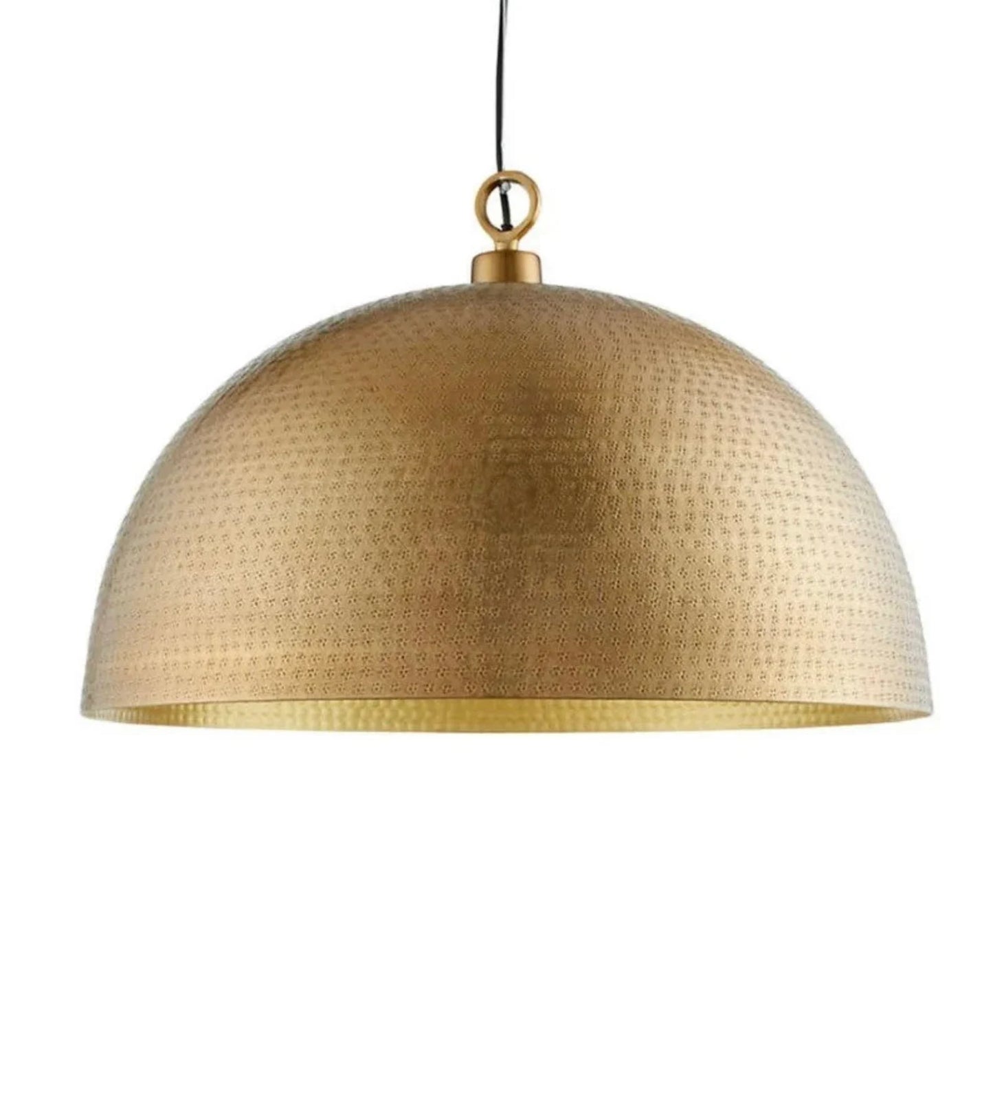 Handmade Hammered Brass Dome Pendant Light – Moroccan Ceiling Fixture
