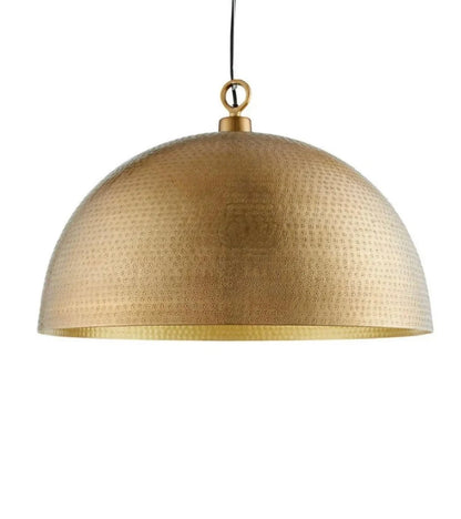 Handmade Hammered Brass Dome Pendant Light – Moroccan Ceiling Fixture