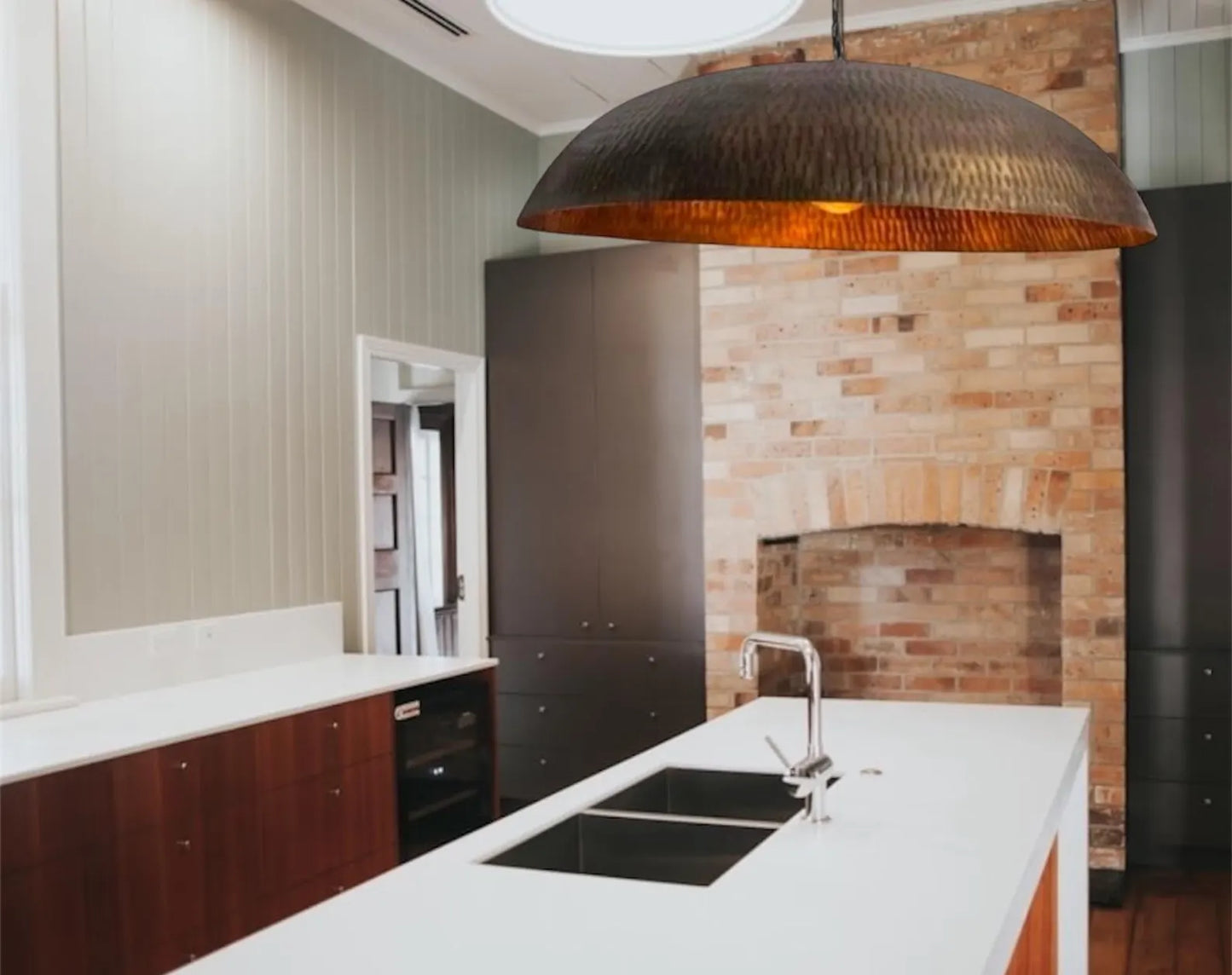 Handmade Moroccan Hammered Brass Pendant Light – Antique Brass Ceiling Fixture