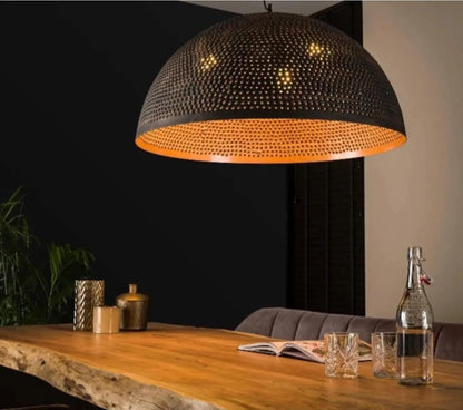 Handmade Black Dome Brass Pendant Light – Gold Interior Modern Ceiling Fixture