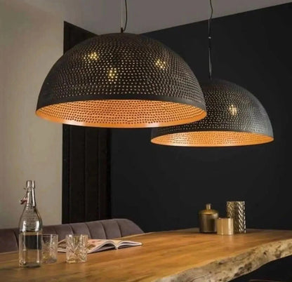 Handmade Black Dome Brass Pendant Light – Gold Interior Modern Ceiling Fixture