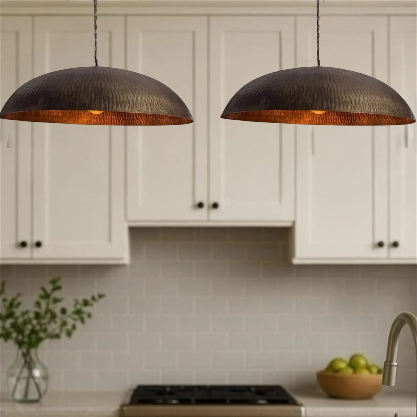 Handmade Moroccan Hammered Brass Pendant Light – Antique Brass Ceiling Fixture