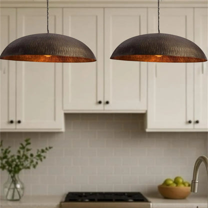 Handmade Moroccan Hammered Brass Pendant Light – Antique Brass Ceiling Fixture