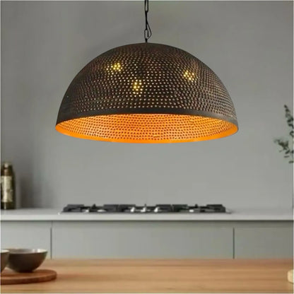 Handmade Black Dome Brass Pendant Light – Gold Interior Modern Ceiling Fixture