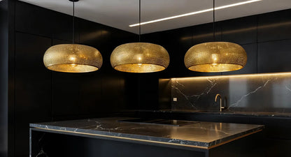 Handmade Moroccan Brass Pendant Light – Pierced Egg Shape Ceiling Lamp – Oriental Home Décor