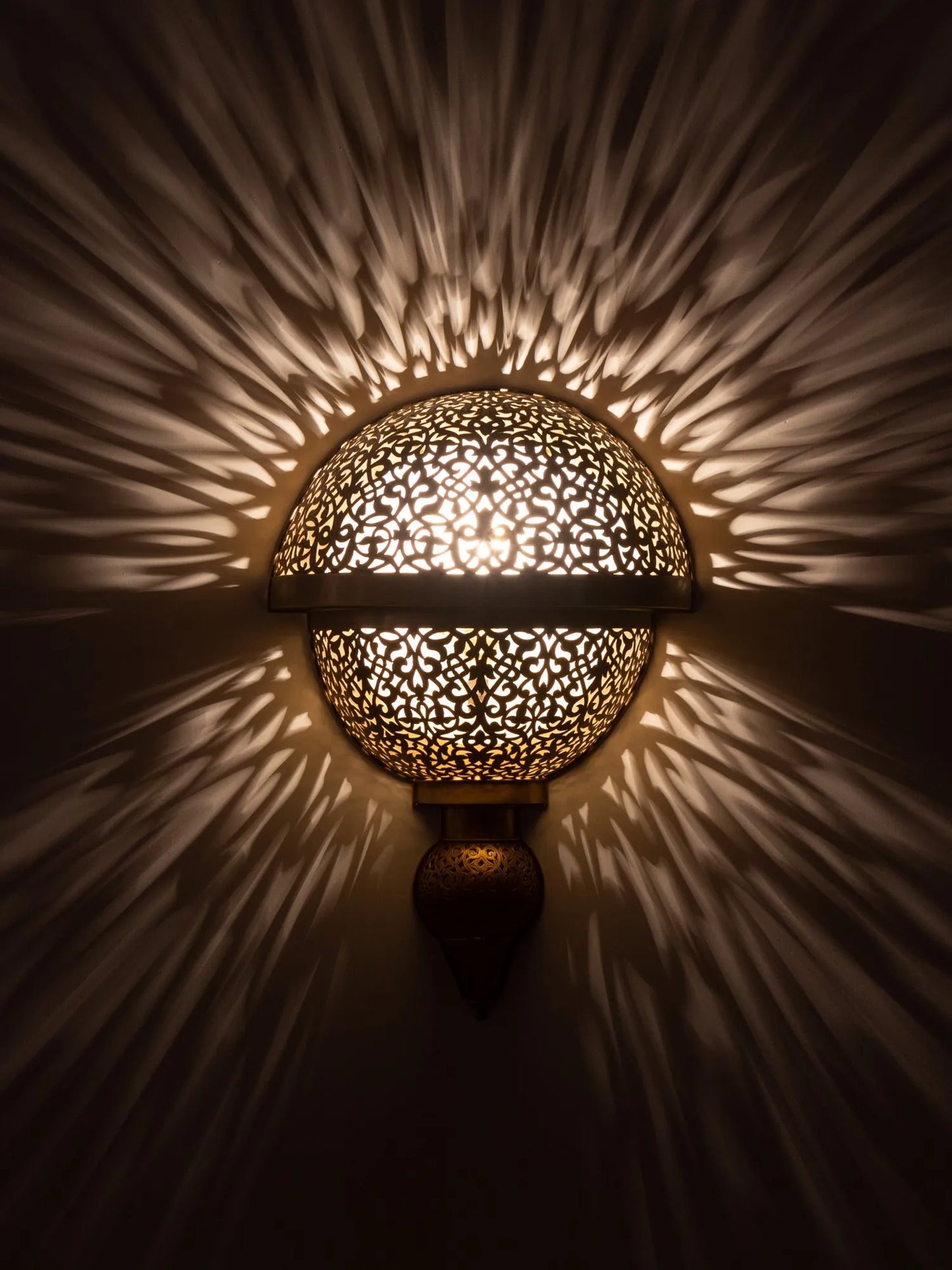 Applique murale marocaine en laiton faite main | Finition antique