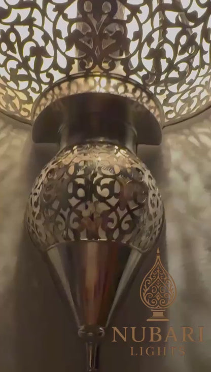 Applique murale marocaine en laiton faite main | Finition antique